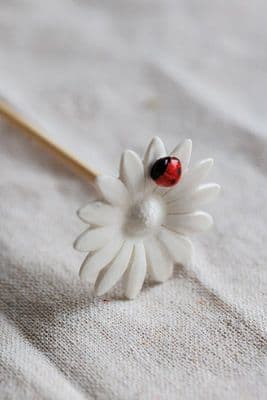 Purely Porcelain | Namaqua Daisy with Ladybird Reed Diffuser Flower
