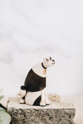 Rob Whelpton | Large Sitting Cat Raku Sculpture