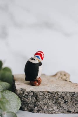 Rob Whelpton Raku | Small Puffin Sculpture