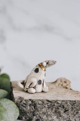 Rob Whelpton | Small Sitting Dog Raku Sculpture