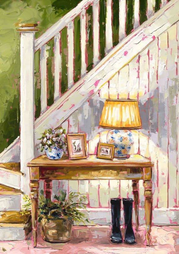Roisin O'Farrell Artist | Leave a Light On Hallway Interiors Print | Wicklow | Ireland