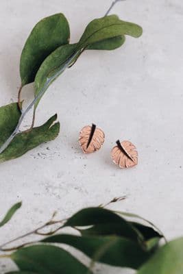 Rosa Pietsch | Monstera Stud Earrings | Rose