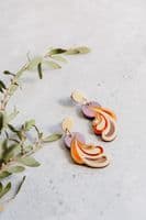 Rosa Pietsch Jewellery | Handmade Acrylic Psychedelic Wave Earrings | Pink Sky