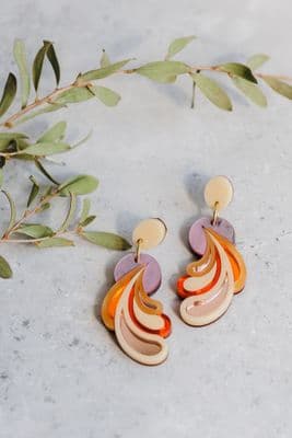 Rosa Pietsch |  Wave Drop Earrings | Pink Sky