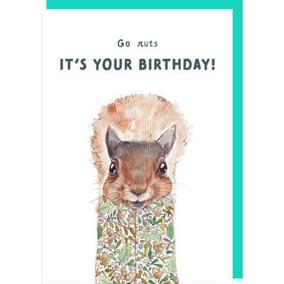 Rosie Made a Thing | Go Nuts Squirrel Birthday Card