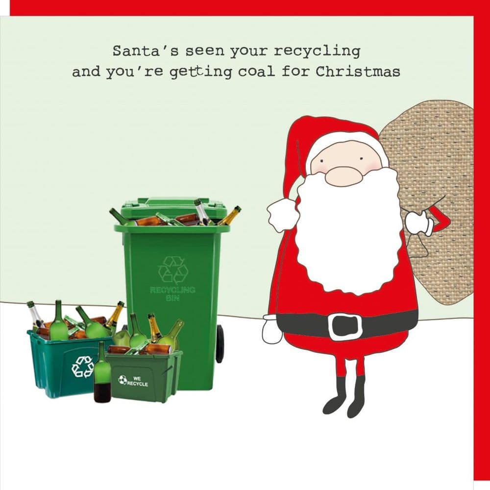 Rosie Made a Thing Cards Wine Recycling Christmas Card Funny