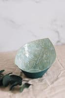 Ruth Fairhead Ceramics | Handmade Ceramic Hosta Bowl | Aqua