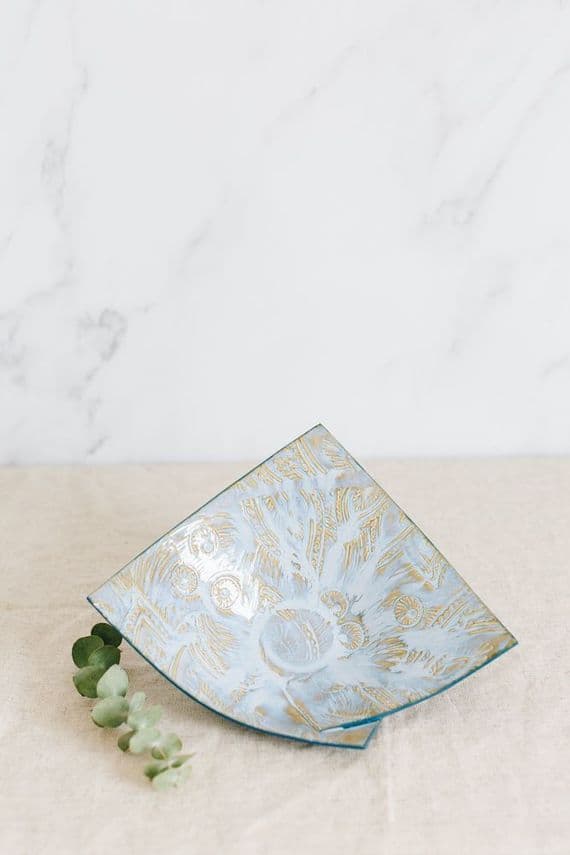 Ruth Fairhead Ceramics | Handmade Ceramic Folded & Form Bowl | Ice