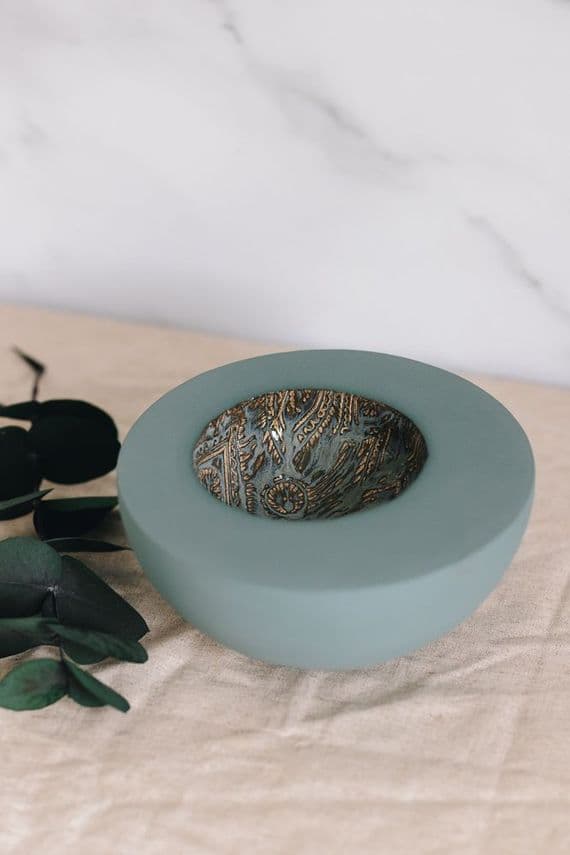 Ruth Fairhead Ceramics | Handmade Ceramic Hemisphere Sculptural Bowl | Storm