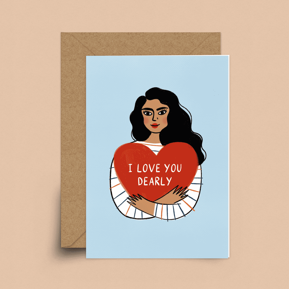 Sakina Saidi Cards & Illustration I Love You Dearly Card Valentine