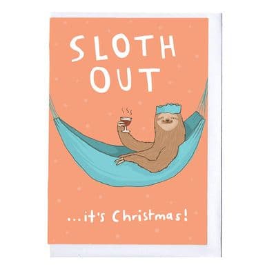 Sarah Ray | Sloth Out Christmas Card