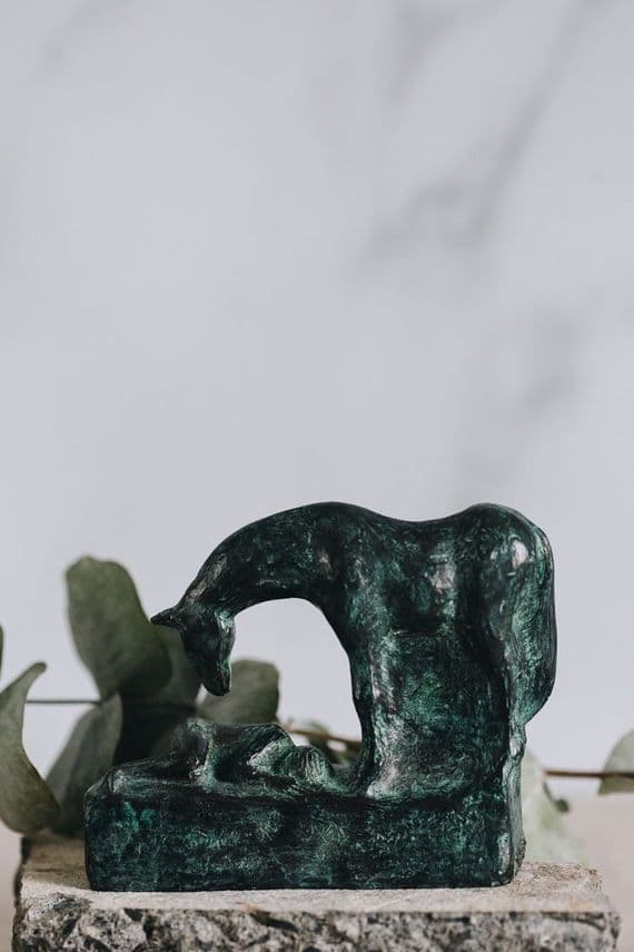 Sophie Howard Sculpture | Bronze Resin Lying Girl & Horse Sculpture