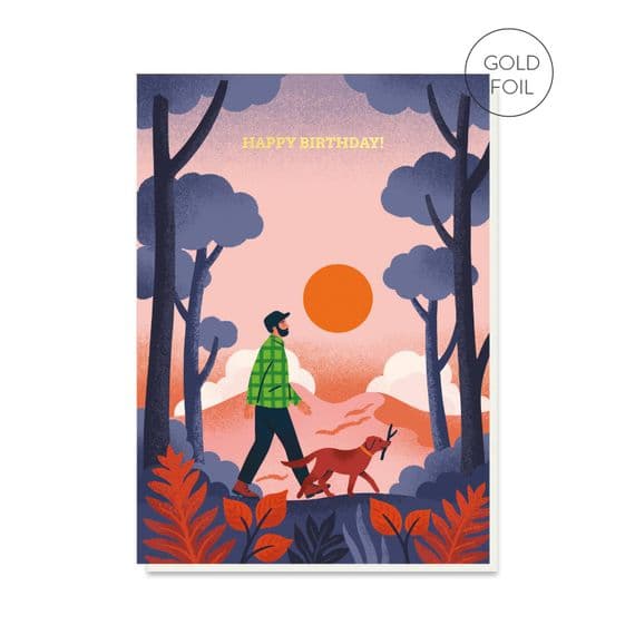 Stormy Knight Cards | Happy Birthday Dog Walking Card | Dog Birthday Cards
