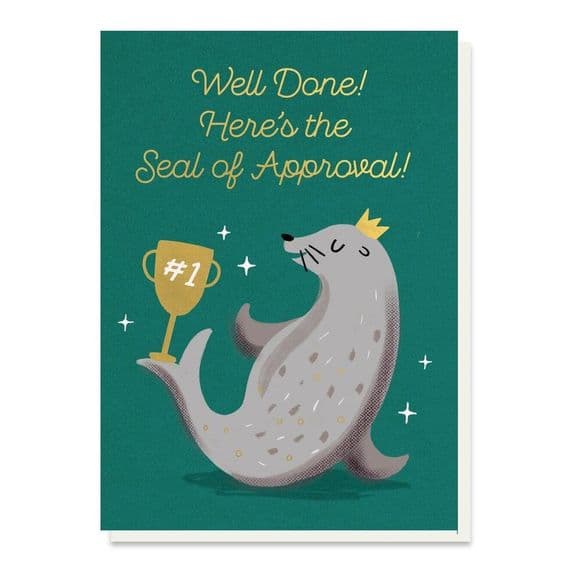 Stormy Knight Cards | Well Done Seal of Approval Card | Congratulations Cards