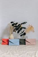 Studio Lowen | Recycled Leather Card Pouch Purse in Rose Pink | Lisa Claire Stewart Artist