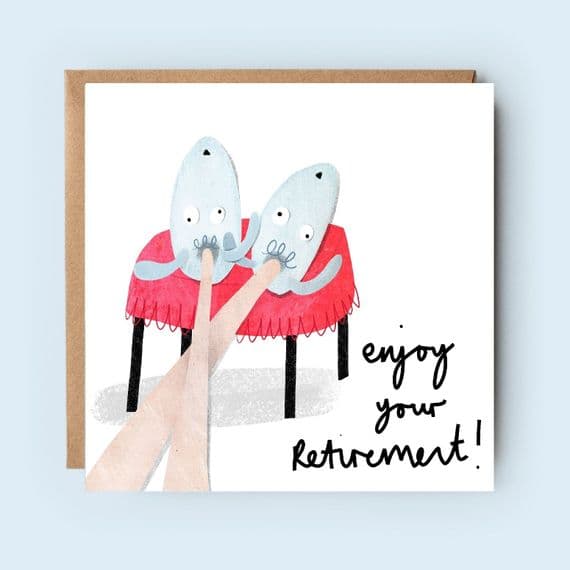 Susanna Banks Cards | Enjoy Your Retirement Feet Up Card | Retirement Cards