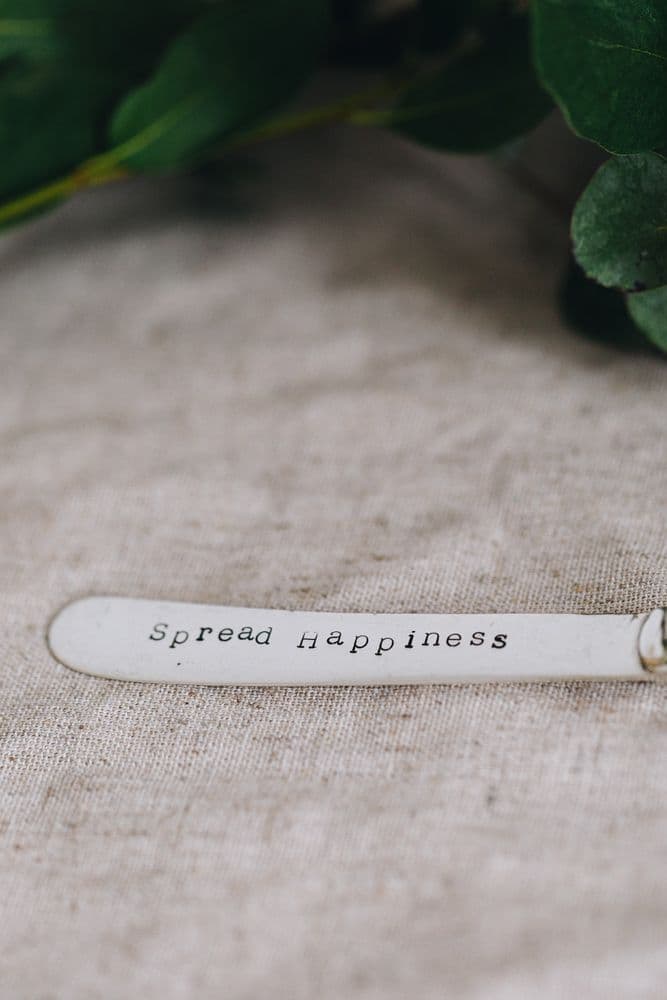 TwoSpoons Vintage Silverware Spread Happiness Butter Knife Silver