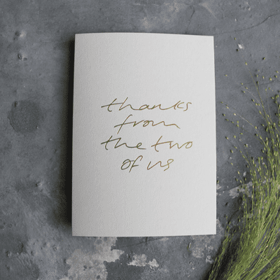 Text from a Friend | Thanks From The Two Of Us Card