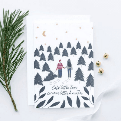 The Hidden Pearl Studio | Cold Little Toes Christmas Card