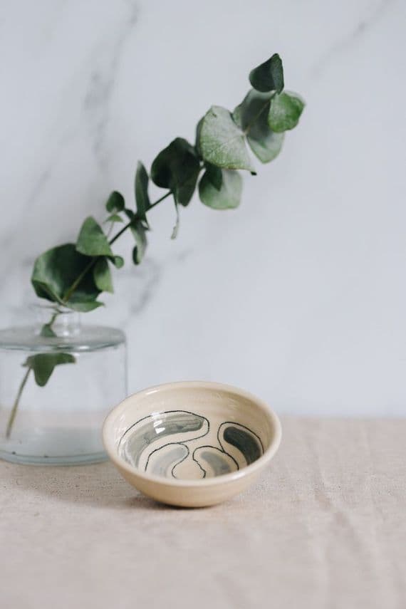 Thomas Powell Pottery | Handmade Ceramic Dip Dish / Bowl in Grey