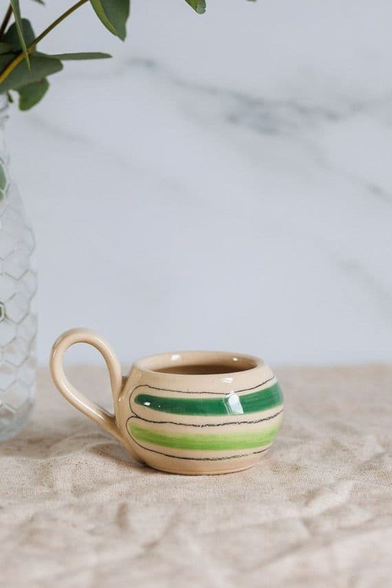 Thomas Powell Pottery | Handmade Ceramic Espresso Cup in Green