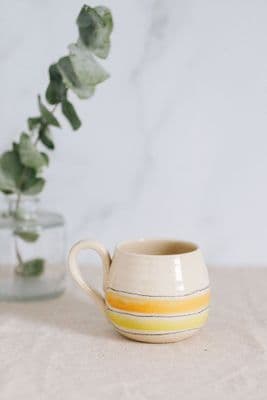 Thomas Powell Curved Ceramic Mug | Yellow