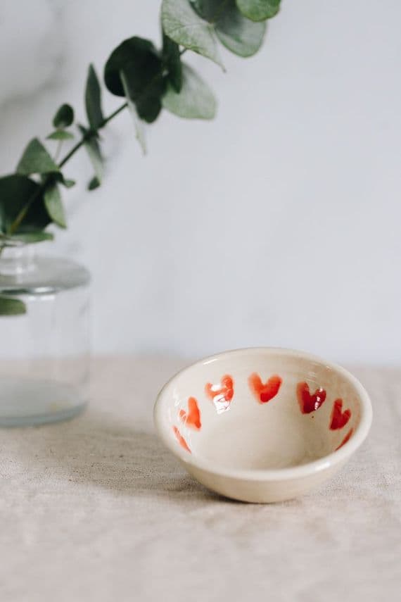 Thomas Powell Pottery | Handmade Ceramic Hearts Dip Dish / Bowl