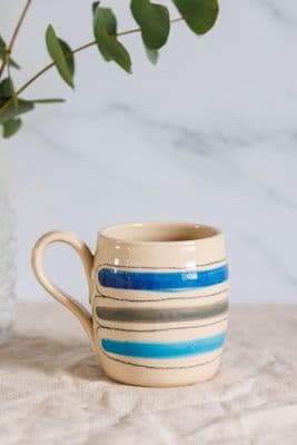 Thomas Powell Large Barrel Ceramic Mug | Blue