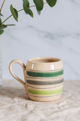 Thomas Powell Large Barrel Ceramic Mug | Green