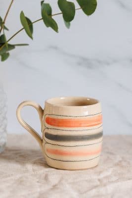 Thomas Powell Large Barrel Ceramic Mug | Orange