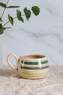 Thomas Powell Large Curved Ceramic Mug | Green