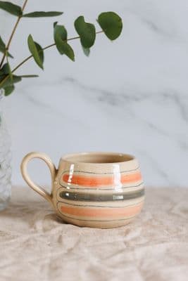 Thomas Powell Large Curved Ceramic Mug | Orange