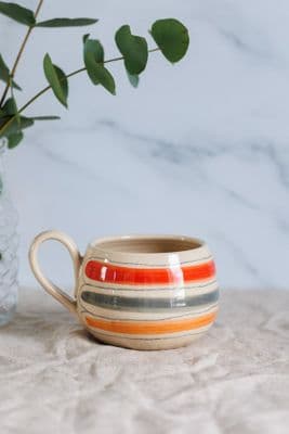 Thomas Powell Large Curved Ceramic Mug | Red