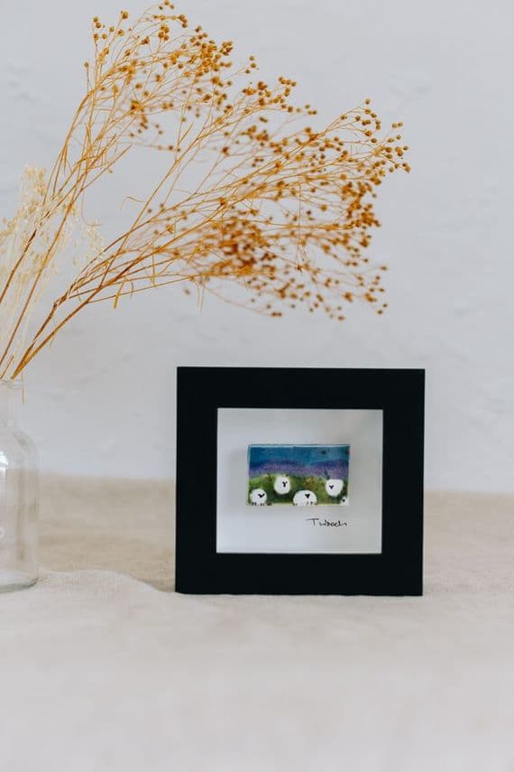 Mount Ida Pottery | Trevor Woods Ceramics | Small Ceramic Sheep Tile | Sheep Ceramic Art