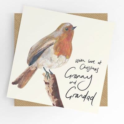 Under the Willow Tree | Granny and Grandad Robin Christmas Card