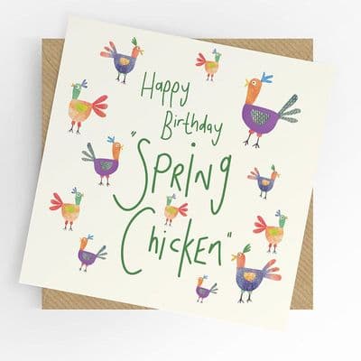 Under the Willow Tree | Happy Birthday Spring Chicken Card