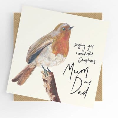 Under the Willow Tree | Mum & Dad Robin Christmas Card