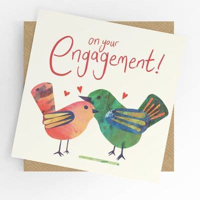 Under the Willow Tree | On Your Engagement Lovebirds Card