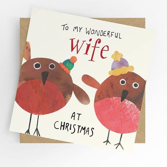 Under the Willow Tree Cards | Wonderful Wife Robins Christmas Card | Wife Christmas Cards