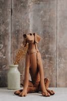 Virginia Dowe-Edwards Sculptor & Artist | Tan Sitting  Dog Sculpture | England