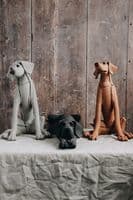 Virginia Dowe-Edwards Sculptor & Artist | Tan Sitting  Dog Sculpture | England