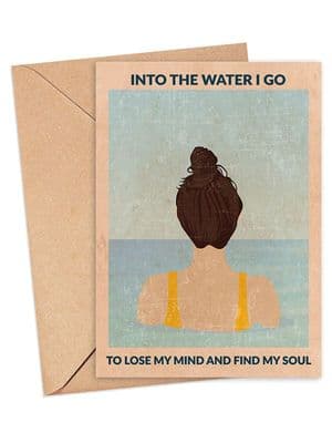 WallChart Art Co | Into the Water I Go Card | Brunette & Yellow