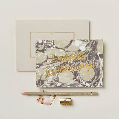 Wanderlust Paper Co | Happy Birthday Grey Card