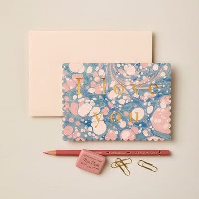 Wanderlust Paper Co | I Love You Marbled Card