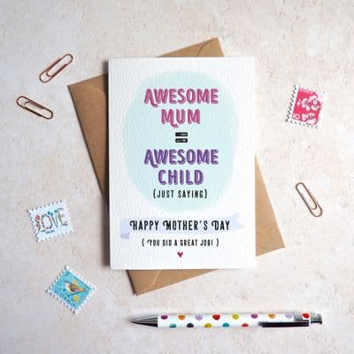 Watercolour Sky | Awesome Mum Mother's Day Card