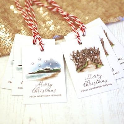 Watercolour Sky | Northern Ireland Christmas Gift Tags
