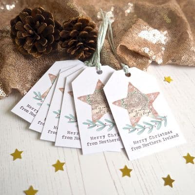 Watercolour Sky | Vintage Northern Ireland Christmas Gift Tags