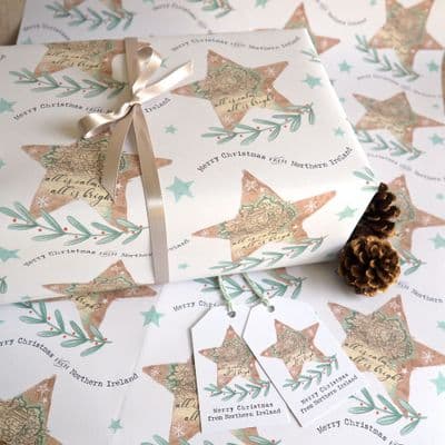 Watercolour Sky | Vintage Northern Ireland Christmas Gift Wrap & Tags