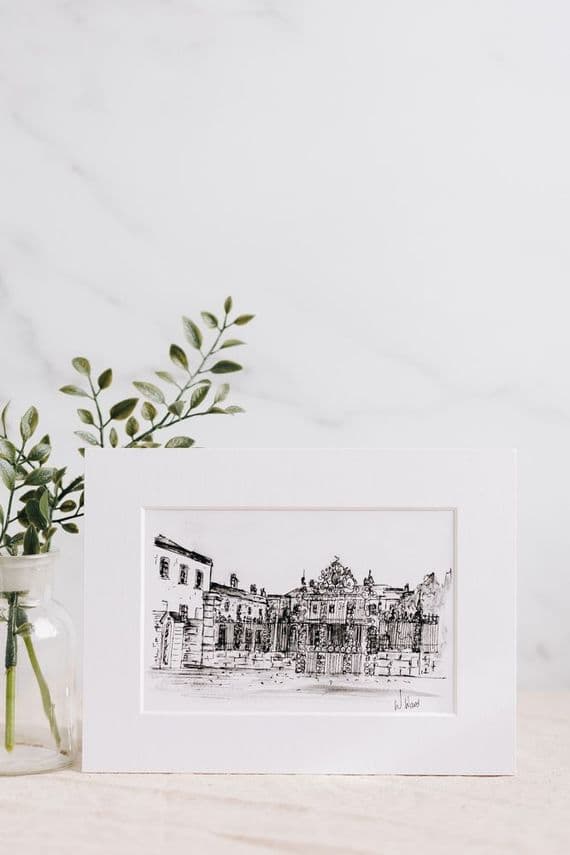 Wendy Ward Artist | Royal Hillsborough Castle Black & White Print | Northern Ireland Art