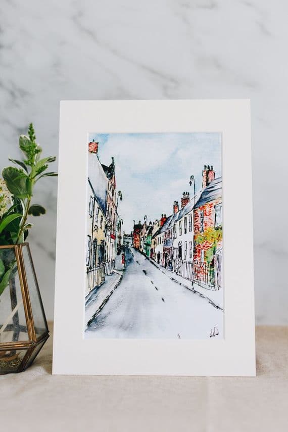 Wendy Ward Artist | Main Street Royal Hillsborough Print | Northern Ireland Art